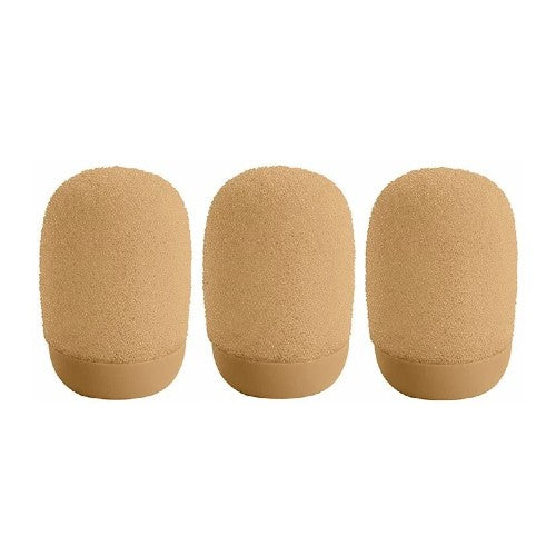 Shure Snap Fit Windscreen for UniPlex Lapel Microphone - 3-Pack (Tan)