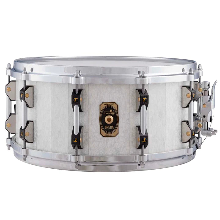 Tamburo TB OPSD1465FW OPERA Series Stave-Wood Caisse Claire (14" x 6,5") - Blanc Fantaisie