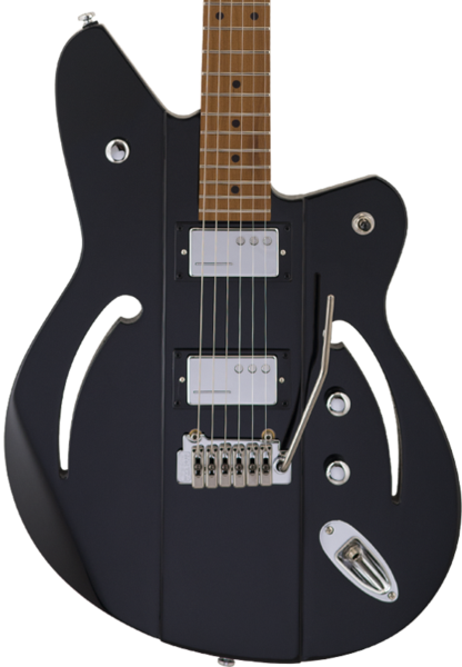 Reverend AIRSONIC W Electric Guitar with Railhammer Pickups (Midnight Black)