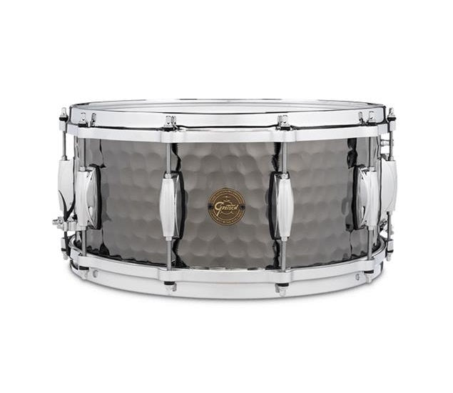 Gretsch Drums S1-0514-BSH Snare Drum (Hammered Black Steel) - 5" x 14"