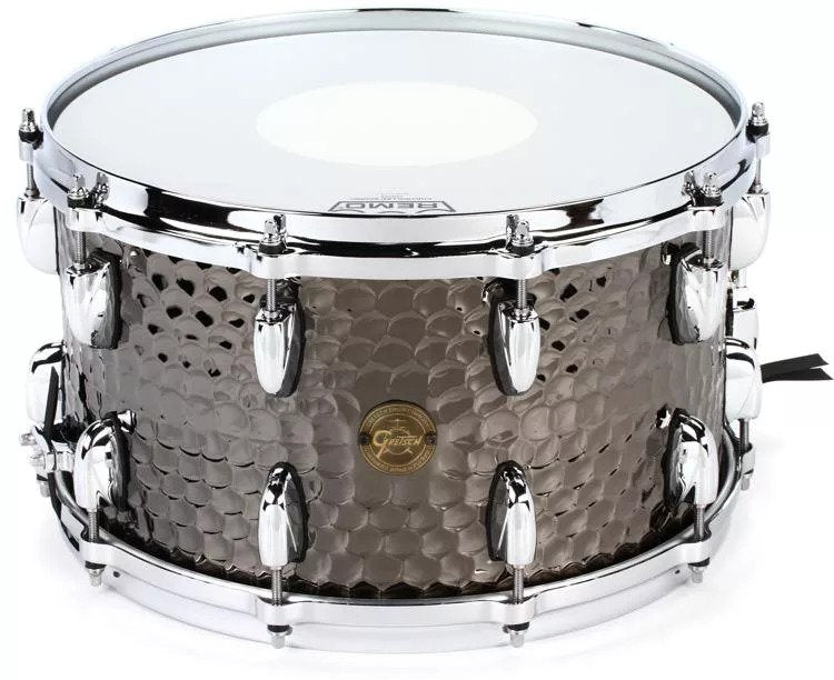 Gretsch Drums S1-0814-BSH Full Range Snare Drum (Hammered Black Steel) - 8" x 14"