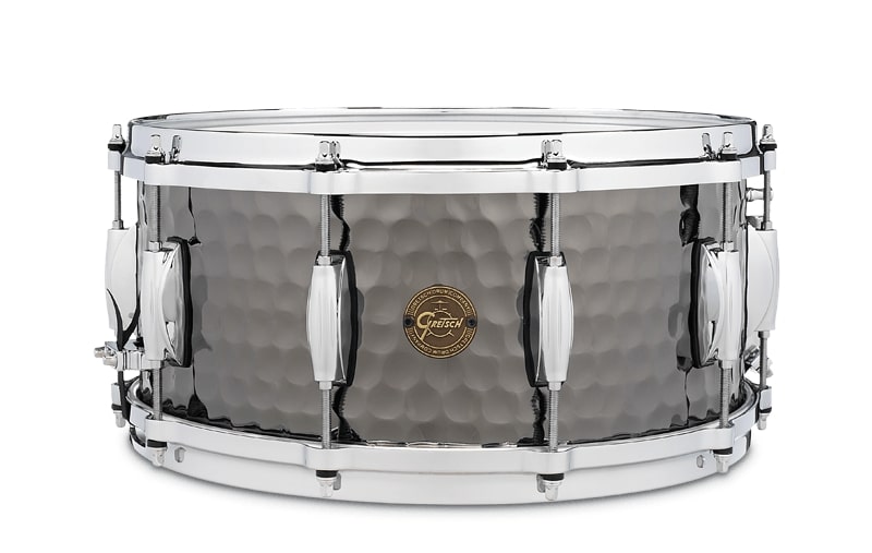 Gretsch Drums S1-6514-BSH Full Range Snare Drum (Hammered Black Steel) - 6.5" x 14"