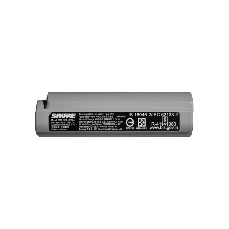 Batterie rechargeable lithium-ion Shure SB904 pour GLXD