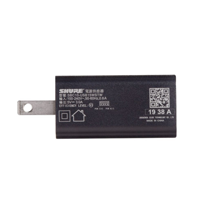 Shure SBC10-USBC Chargeur USB-C mural pour émetteurs double bande GLXD+