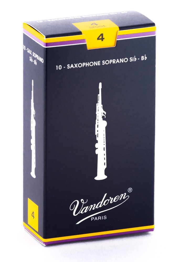 Vandoren SR204 Soprano Sax Traditional Reeds Strength 4 (Box of 10)