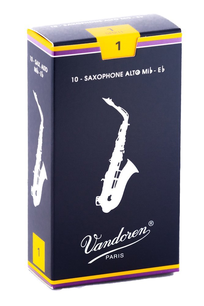 Vandoren SR211 Alto Sax Traditional Reeds Strength 1 (Box of 10)