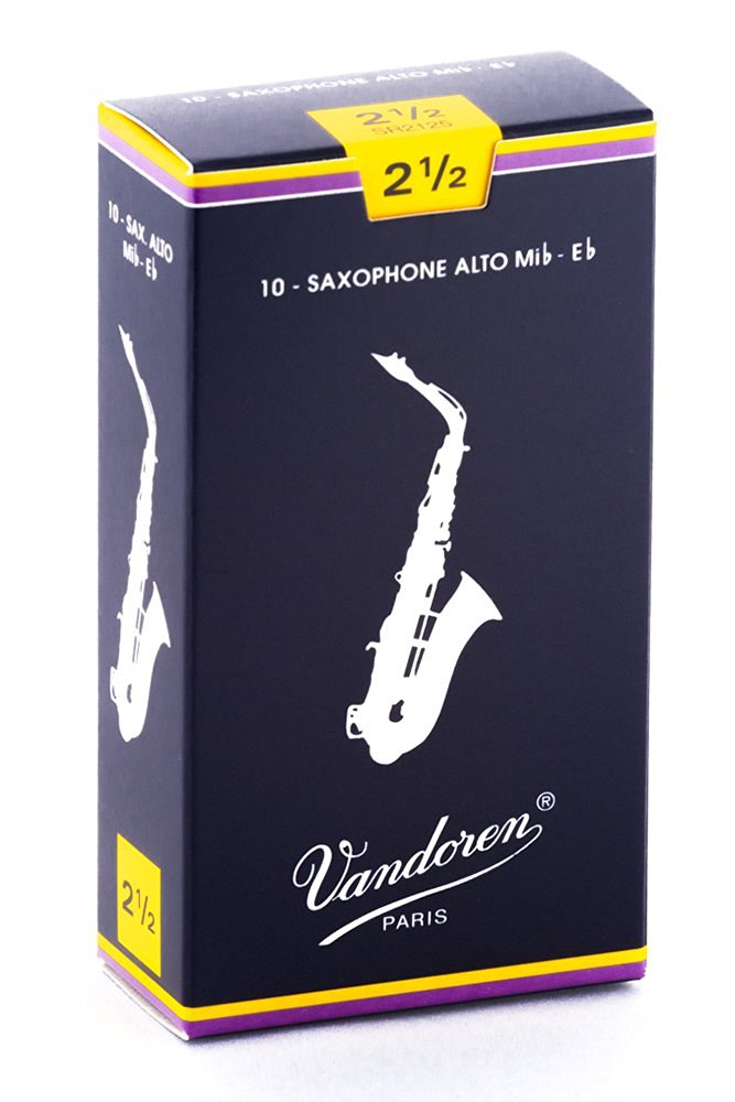 Vandoren SR2125 Alto Sax Traditional Reeds Strength 2.5 (Box of 10)