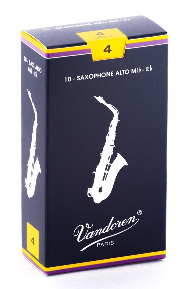 Vandoren SR214 Alto Sax Traditional Reeds Strength 4 (Box of 10)