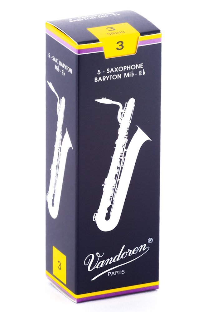 Vandoren SR243 Bari Sax Traditional Reeds Strength 3 (Box of 5)