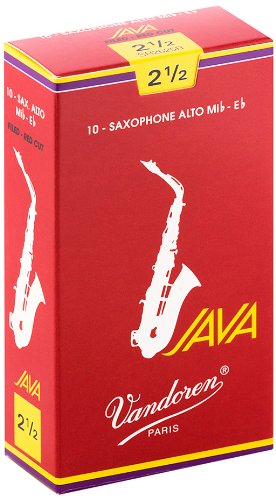 Vandoren SR2625R Alto Sax JAVA Red Reeds Strength 2.5 (Box of 10)