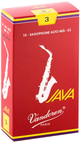 Vandoren SR263R Alto Sax JAVA Red Reeds Strength 3; Box of 10