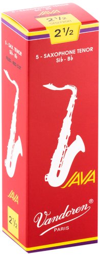 Vandoren SR2725R Tenor Sax JAVA Red Reeds Strength 2.5 (Box of 5)