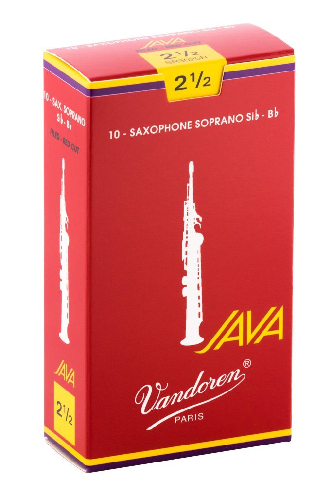 Vandoren SR3025R Soprano Sax JAVA Red Reeds Strength 2.5 (Box of 10)