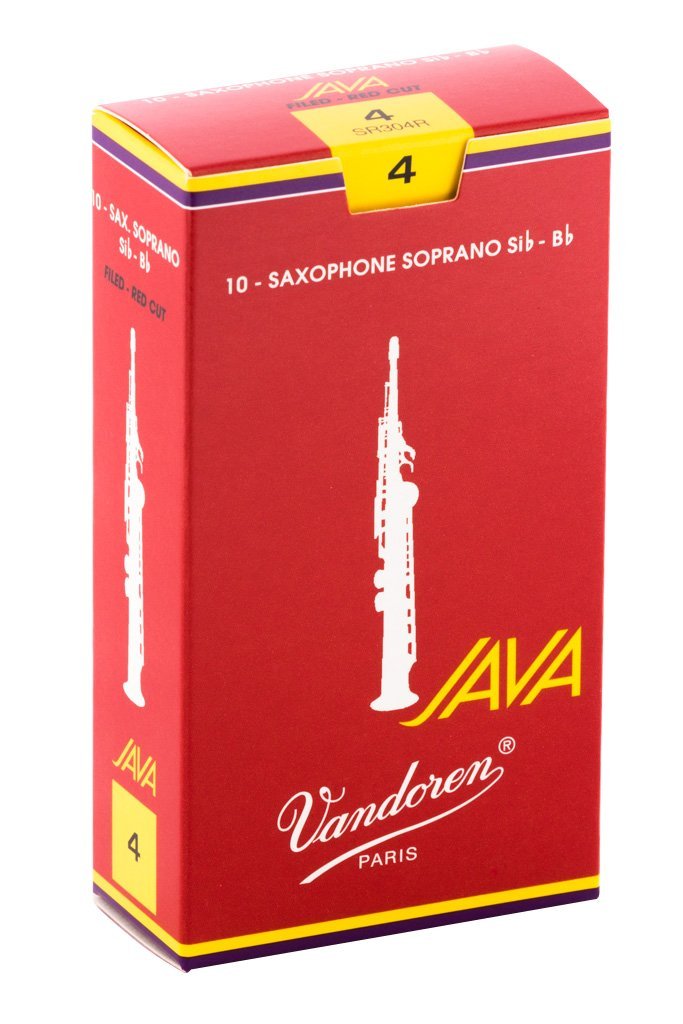 Vandoren SR304R Soprano Sax JAVA Red Reeds Strength 4 (Box of 10)