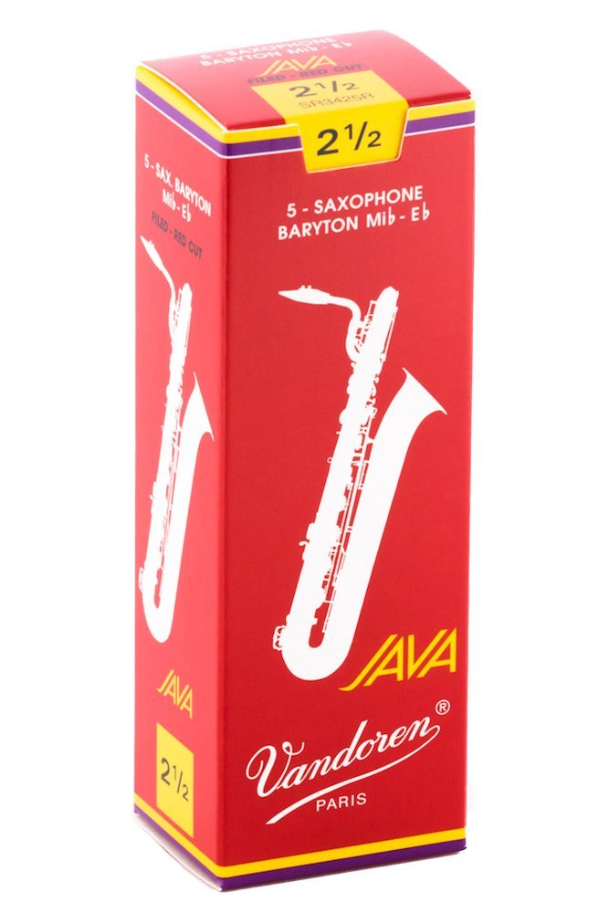 Vandoren SR3425R Bari Sax JAVA Red Reeds Strength 2.5 (Box of 5)