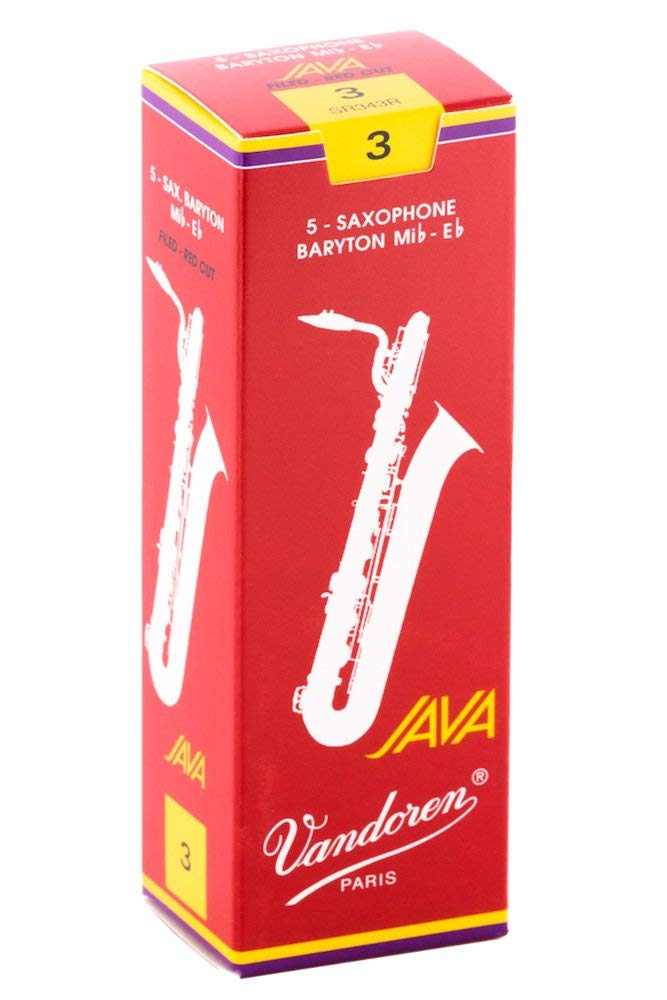 Vandoren SR343R Bari Sax JAVA Red Reeds Strength 3 (Box of 5)