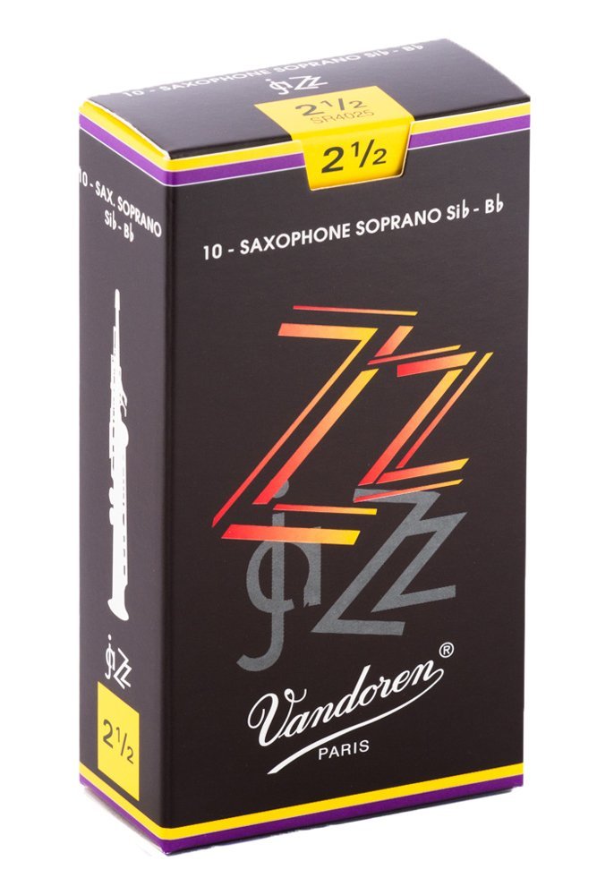 Vandoren SR4025 Soprano Sax ZZ Reeds Strength 2.5 (Box of 10)