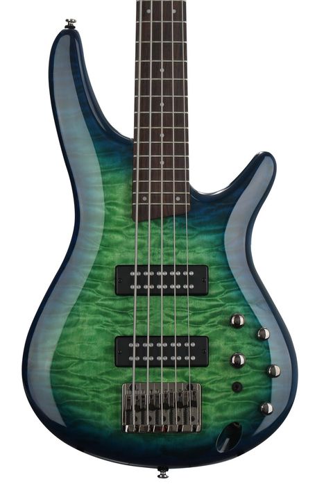 Ibanez SR405EQMSLG SR Series 5 String - Electric Bass with 3 Band EQ - Surreal Blue Burst Gloss