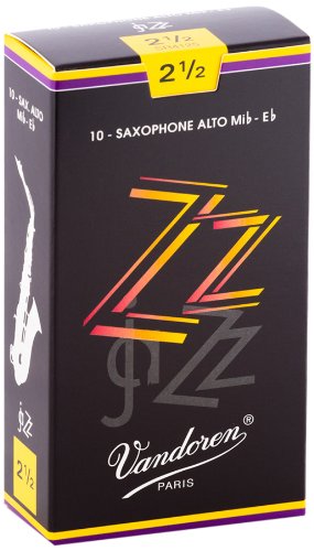 Vandoren SR4125 Alto Sax ZZ Reeds Strength 2.5 (Box of 10)