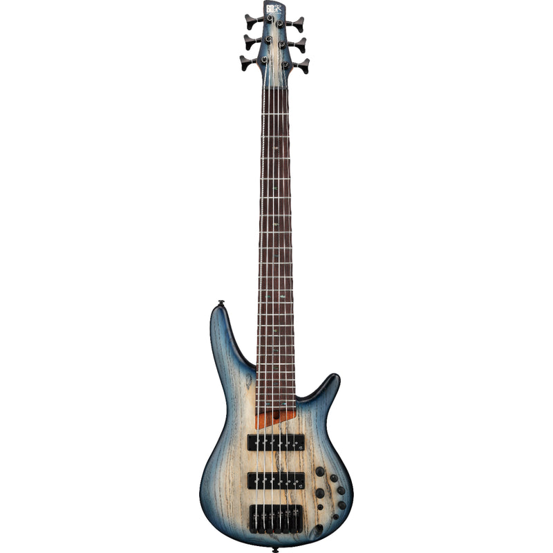 Ibanez SR606ECTF SR Series 6 String - Electric Bass with Nordstrand Pickups - Cosmic Blue Starburst Flat