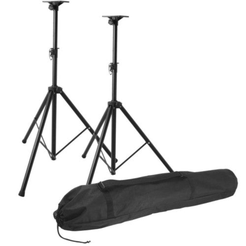 On-Stage SSP7850 Professional Adjustable 46" to 74" Speaker Stand Pack - Pair - Red One Music