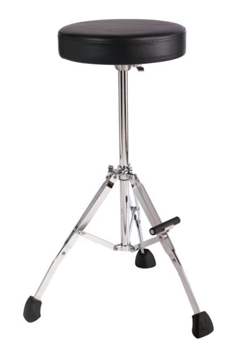 Gibraltar GGS10S Short 21" Stool with Round Seat, Fold Up Tripod with Foot Rest