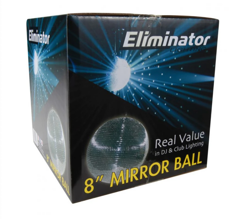Eliminator EM8 Mirror Ball w/Motor Ring - 8"
