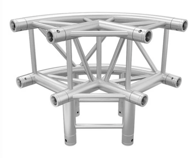 Global Truss F34-SQ-4126-CR-L90 - 3-Way 90 Degree Rounded Corner