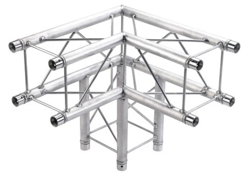 Global Truss F24-SQ-C30 - 3-Way 90° Corner for F24 Square Truss System (1.64')