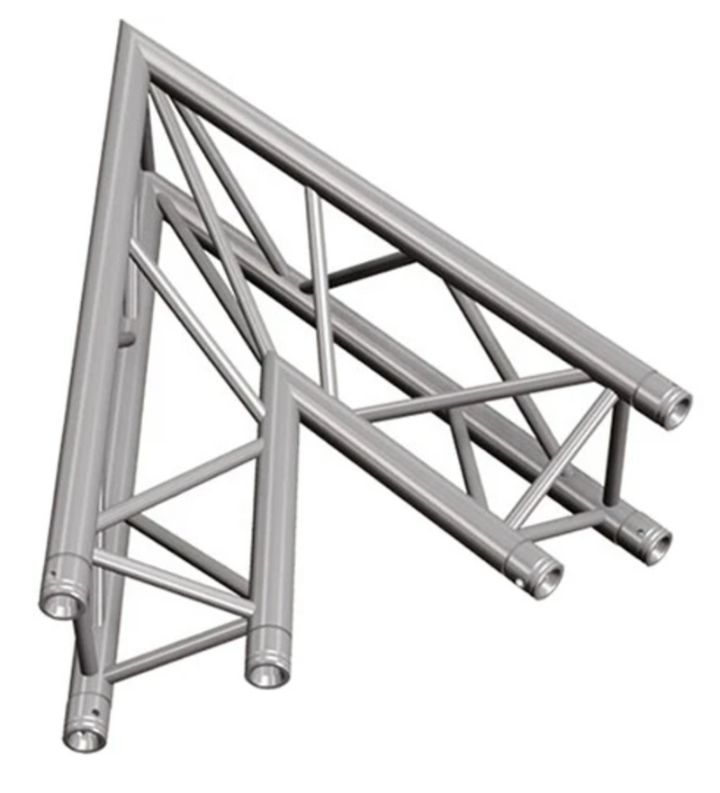 Global Truss F33-TR-4086O - Two-Way 45° Apex Out Corner for F33 Triangular Truss System (3.28')