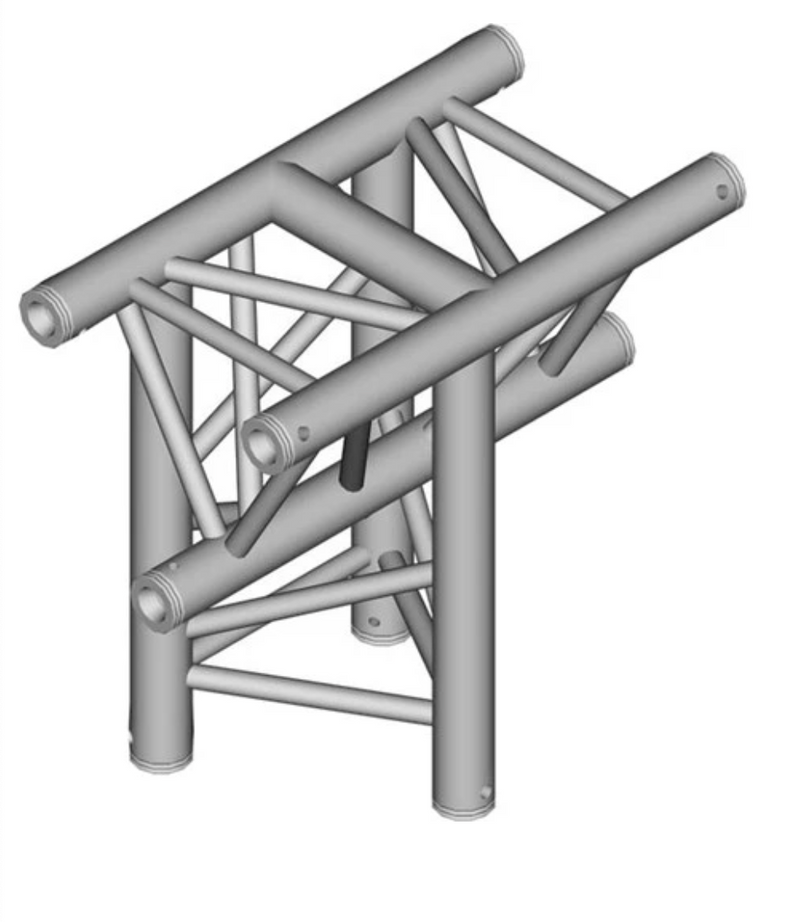 Global Truss F33-TR-4096H/I - 1.64' 3-Way Triangular Horizontal T-Junction Apex In for F33 Triangle Truss