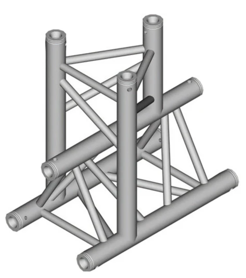 Global Truss F33-TR-4096VD - 1.64' 3-Way Triangular Vertical T-Junction Apex Down for F33 Triangle Truss