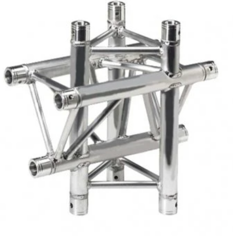 Global Truss F33-TR-4098 - 1.64' 4-Way Triangular Vertical Cross-Junction Apex Up/Down for F33 Triangle Truss