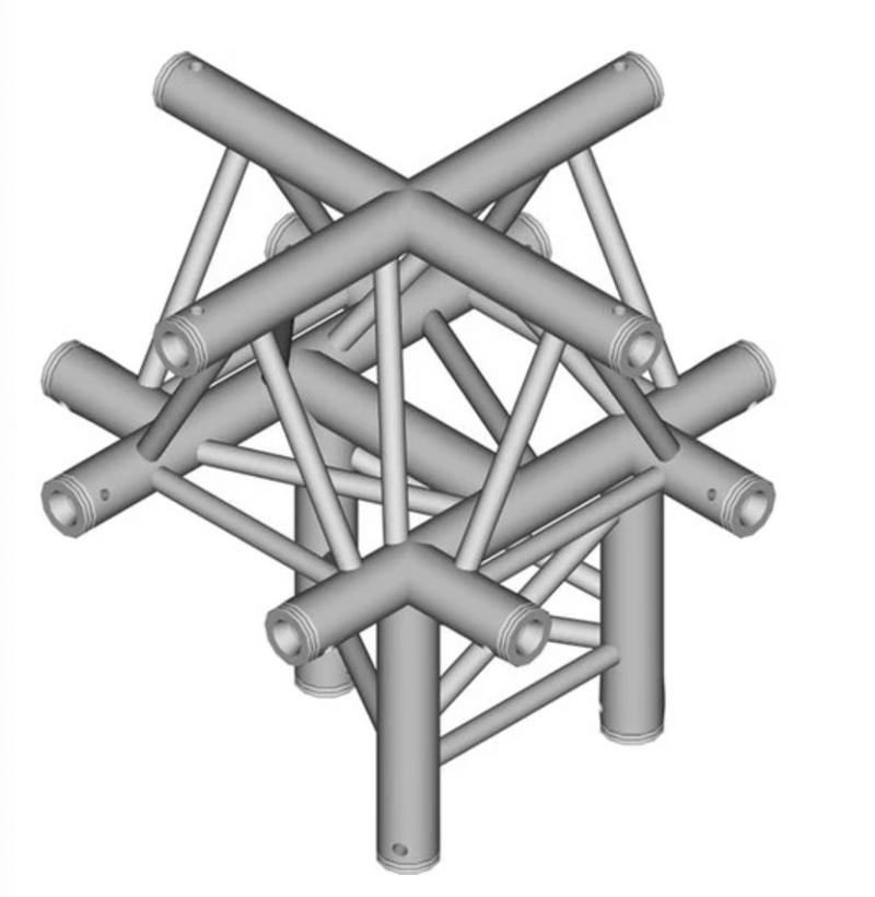 Global Truss F33-TR-4101U - 1.64' 5-Way Triangular Cross-Junction Apex Up for F33 Triangle Truss