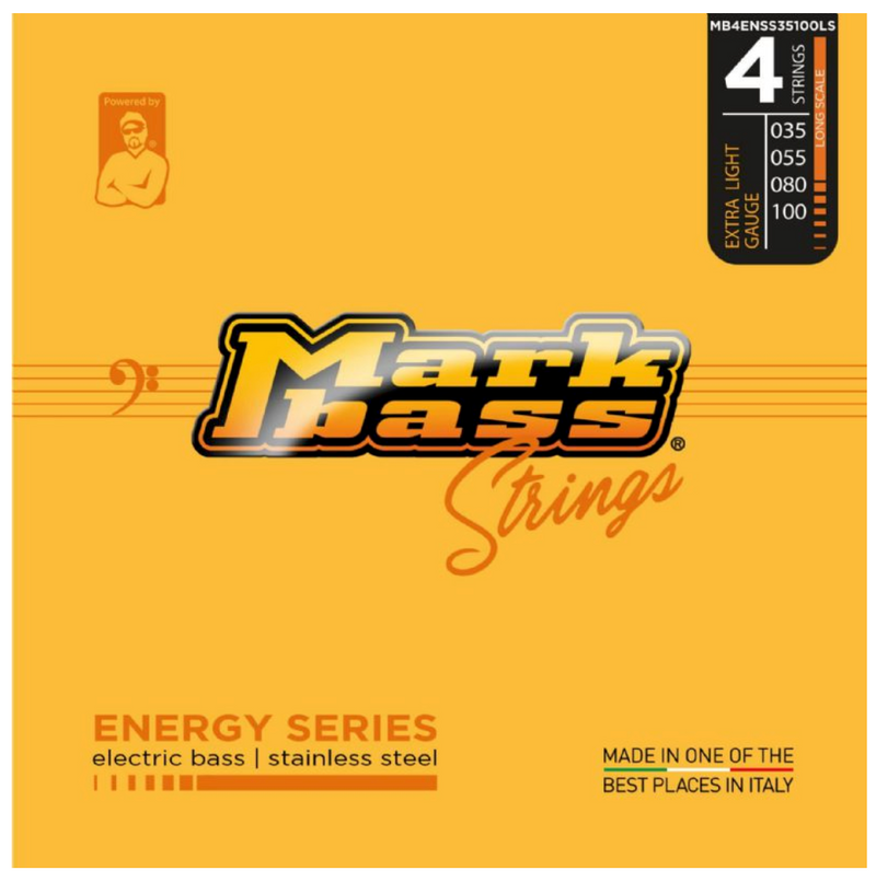 Markbass MB4ENSS35100LS Long Scale 4 Bass Strings - Stainless Steel, Extra Light Gauge