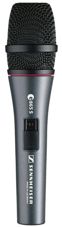 Sennheiser E 865-S Handheld Supercardioid Condenser Microphone with Noiseless On/Off Switch - Red One Music