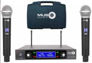 Music8 M8-200HH Wireless Dual Mic System - Red One Music