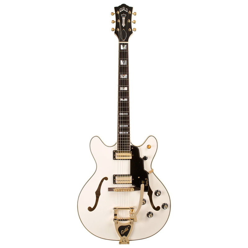 Guild NEWARK Starfire VI Guitare électrique avec cordier Guild Vibrato - Snowcrest White