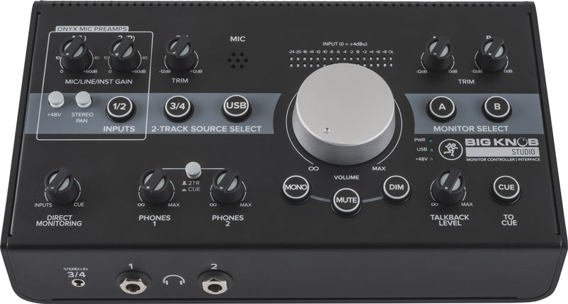 Mackie Studio Bundle with CR3-X Monitors - Big Knob Studio Interface - EM89D Dynamic Mic - EM91C Condenser Mic - MC-100 Headphones