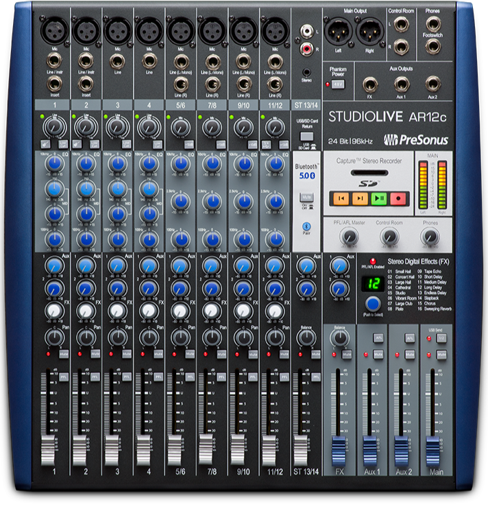 PreSonus StudioLive AR12c 12-channel Mixer / Recorder W/ USB-C