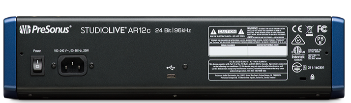 Mélangeur/enregistreur 12 canaux PreSonus StudioLive AR12c avec USB-C