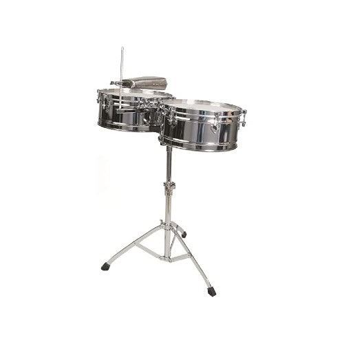Toca T-315 Elite Chrome Timbale Set with Stand