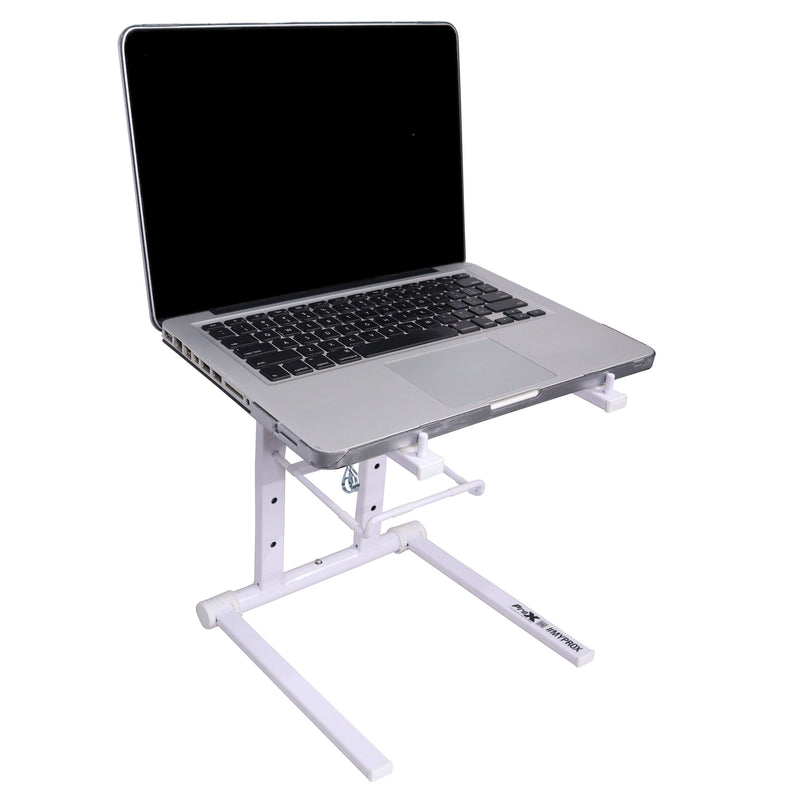 ProX T-LPS600WHITE XO DJ Foldable Laptop Stand with Carrying Bag (White)