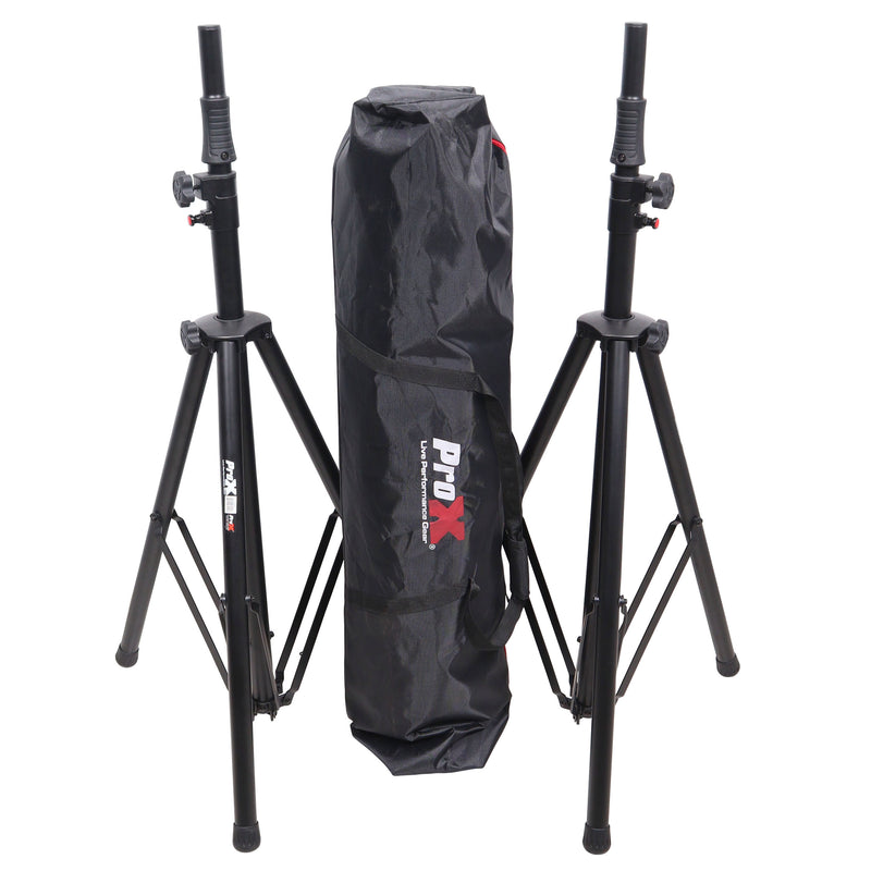 ProX T-SS82P Set/2 Pro Air Speaker stand w/Carry Bags (Black)