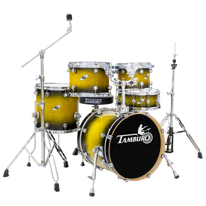 Tamburo TB FORMULA22GBSK Drum Set FORMULA Series 5 Pieces 22" Bass Drum (Gold Black Sparkle)