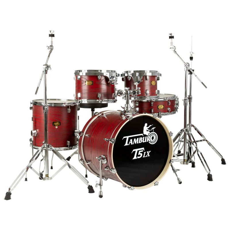Tamburo TB T5LXS18WGRD Drum Set T5LX Series 5-Piece 18" Bass Drum (Wood Grain Red)