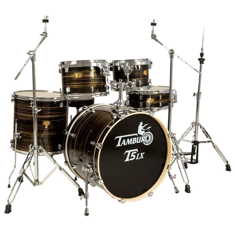 Tamburo TB T5LXS22WGBK Drum Set T5LX Series 5-Piece 22" Bass Drum (Wood Grain Black)