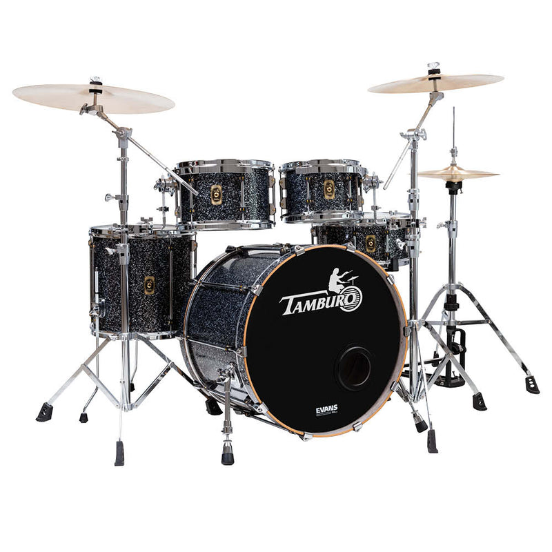 Tamburo TB UNIKA416BK UNIKA Series 4-piece Wood Shell Pack with Snare Drum and 16" Bass Drum (Metallic Black)