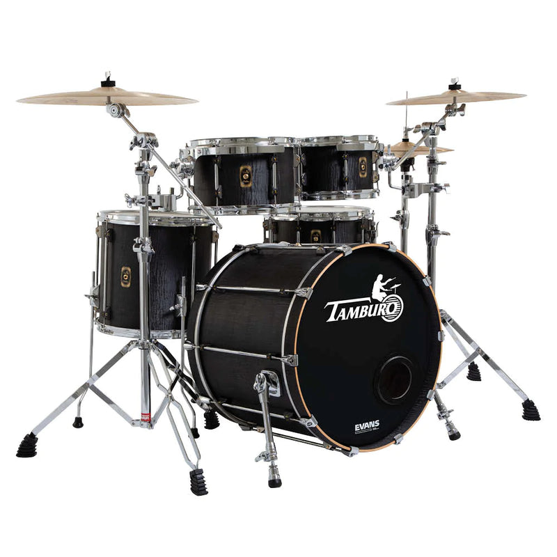 Tamburo TB UNIKA520FN UNIKA Series 5-piece Wood Shell Pack with Snare Drum and 20" Bass Drum (Flamed Black)