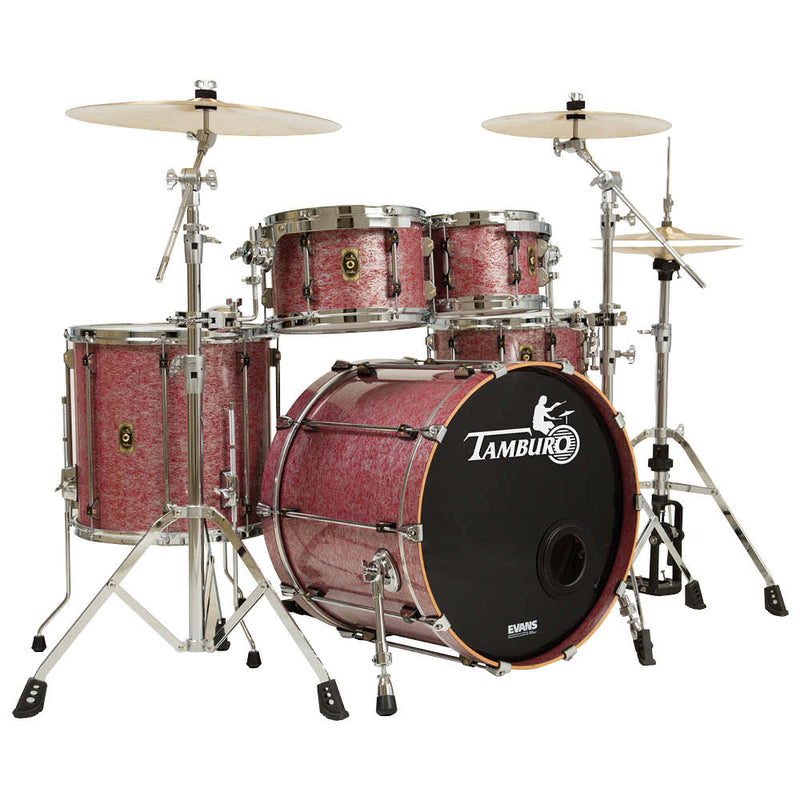 Tamburo TB UNIKA522FR16 UNIKA Series 5-piece Wood Shell Pack with Snare Drum and 22" Bass Drum and 16" Floor Tom (Fantasy Red)